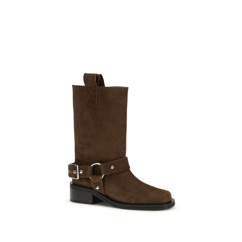Ganni Sample Sale Ganni Brown Calf Leather Bos Taurus Lace-Up Boots - | Designer outlet