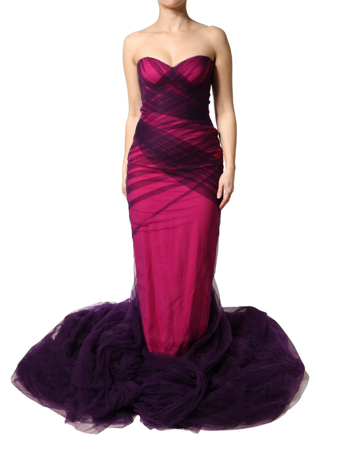 Dolce &amp; Gabbana Sample Sale Dolce &amp; Gabbana Pink Black Strapless Sheath Mermaid Dress - | Designer outlet