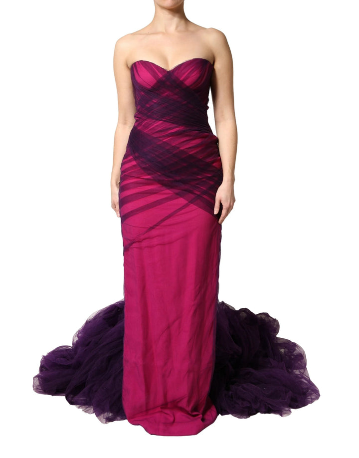 Dolce &amp; Gabbana Sample Sale Dolce &amp; Gabbana Pink Black Strapless Sheath Mermaid Dress - | Designer outlet