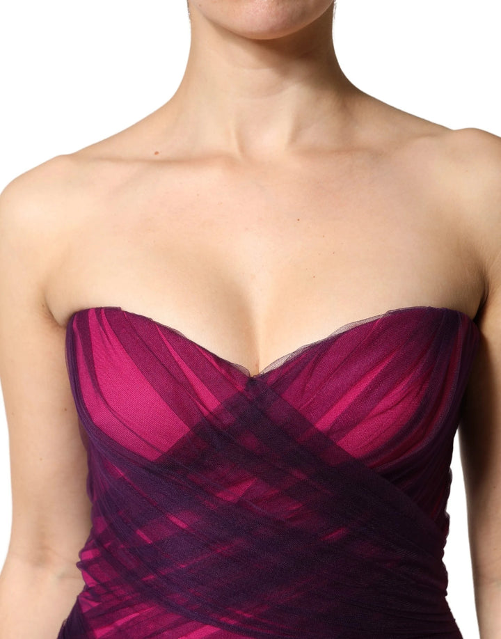 Dolce &amp; Gabbana Sample Sale Dolce &amp; Gabbana Pink Black Strapless Sheath Mermaid Dress - | Designer outlet