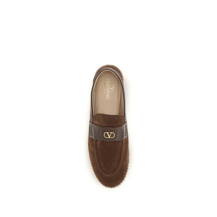 Valentino Garavani Brown Calf Leather Bos Taurus Espadrilles