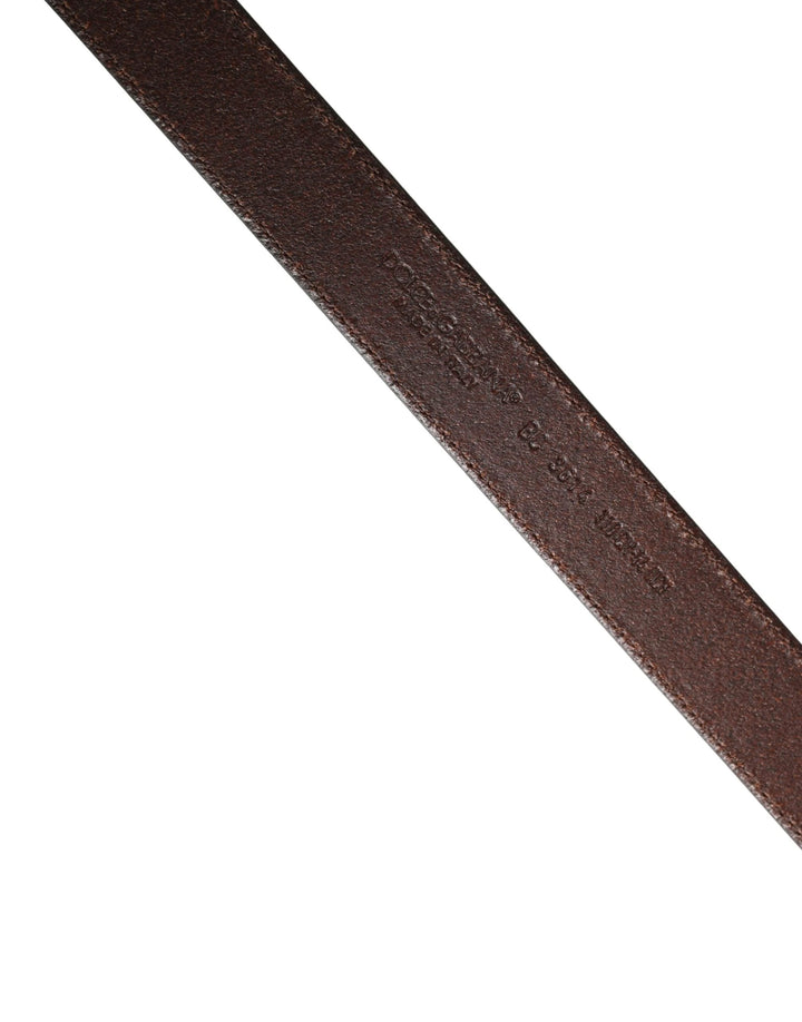 Dolce &amp; Gabbana Sample Sale Dolce &amp; Gabbana Men Brown Classic Leather Metal Buckle Belt - | Designer outlet