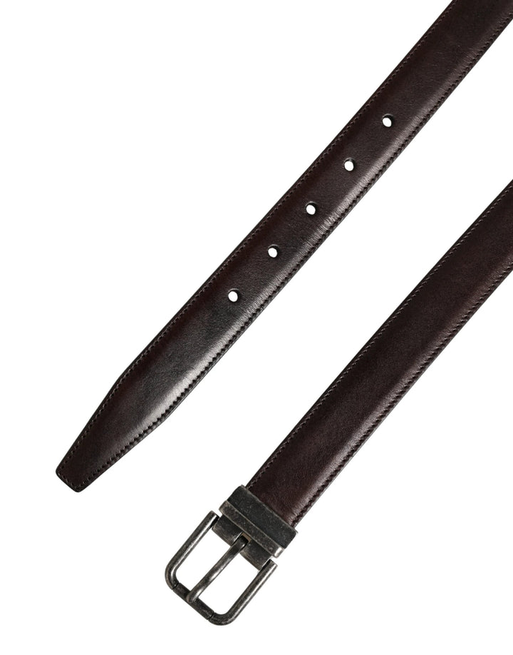 Dolce &amp; Gabbana Sample Sale Dolce &amp; Gabbana Men Brown Classic Leather Metal Buckle Belt - | Designer outlet