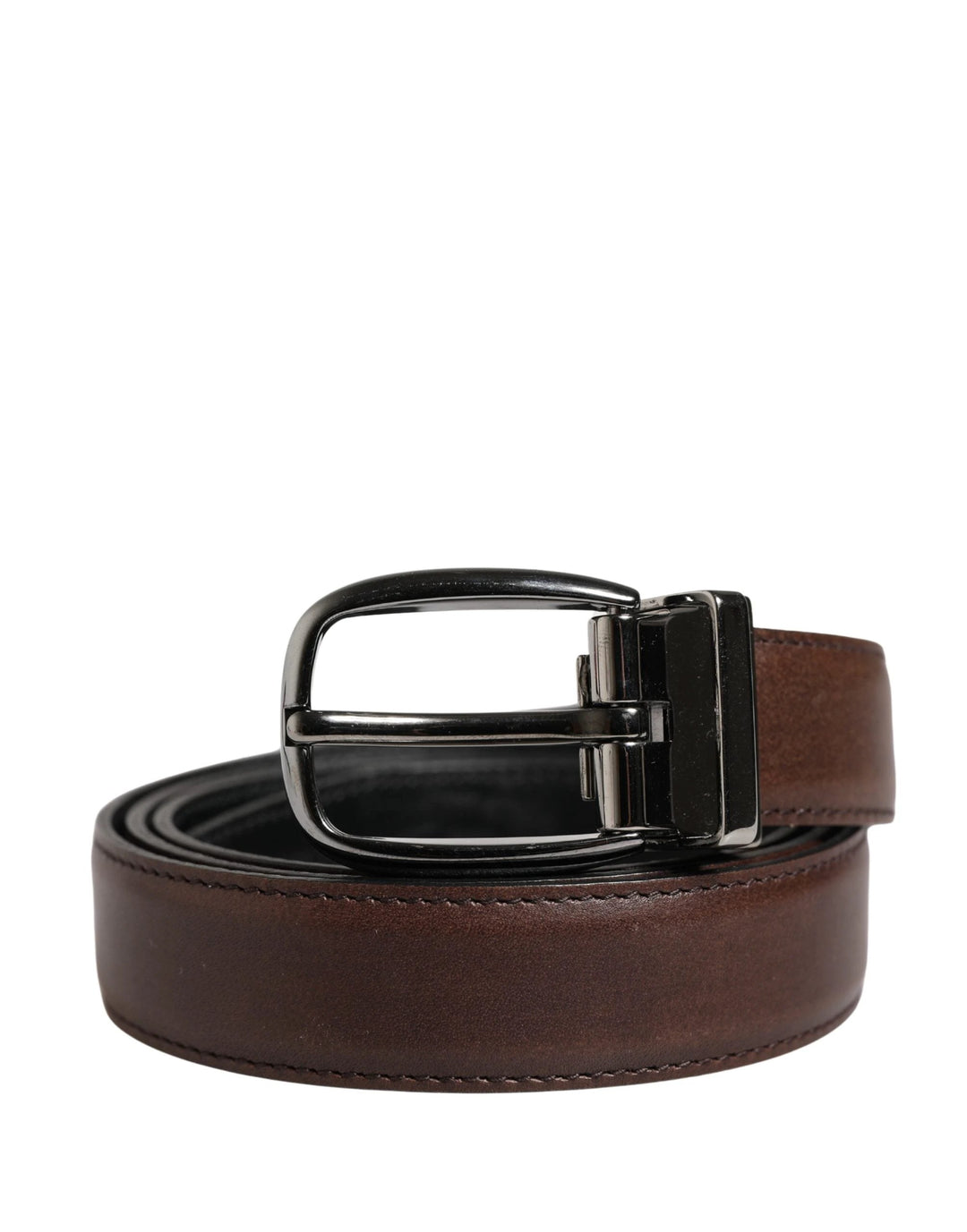 Dolce &amp; Gabbana Sample Sale Dolce &amp; Gabbana Men Brown Classic Leather Metal Buckle Belt - | Designer outlet