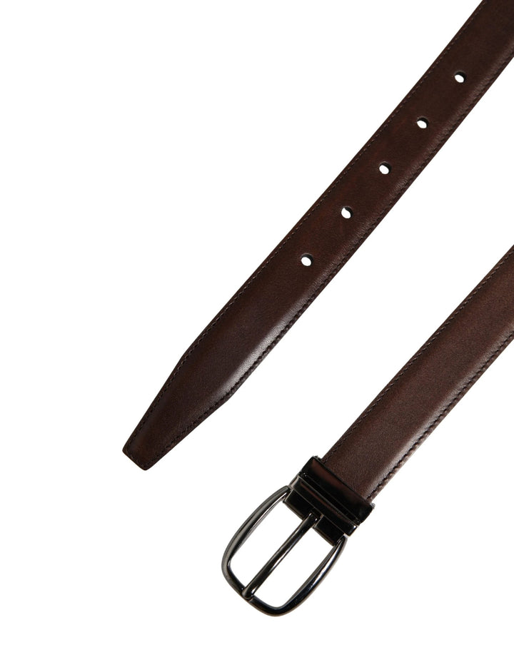 Dolce &amp; Gabbana Sample Sale Dolce &amp; Gabbana Men Brown Classic Leather Metal Buckle Belt - | Designer outlet