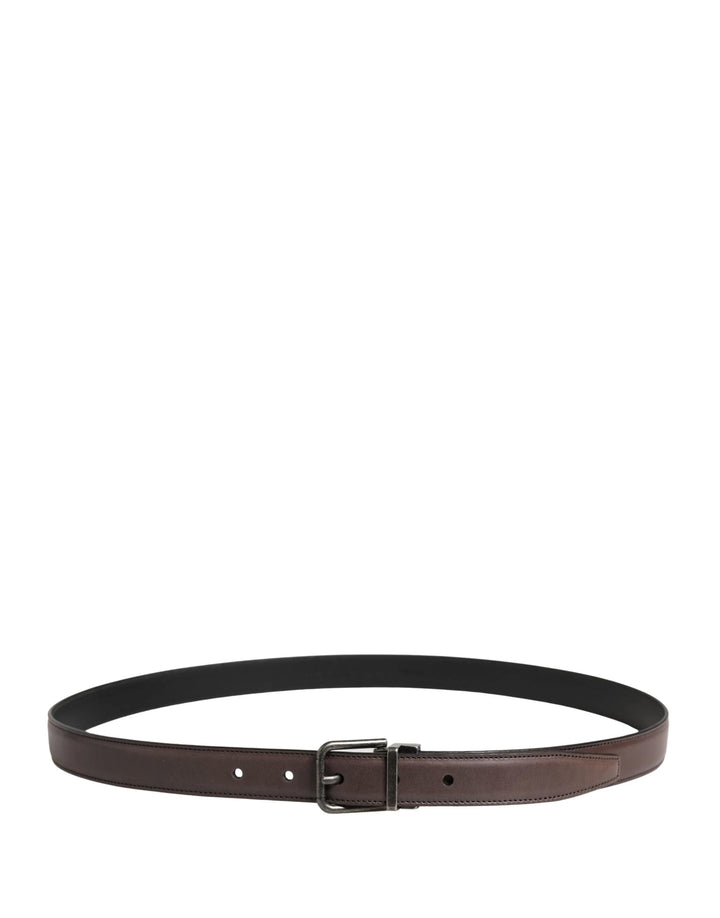Dolce &amp; Gabbana Sample Sale Dolce &amp; Gabbana Men Brown Classic Leather Metal Buckle Belt - | Designer outlet