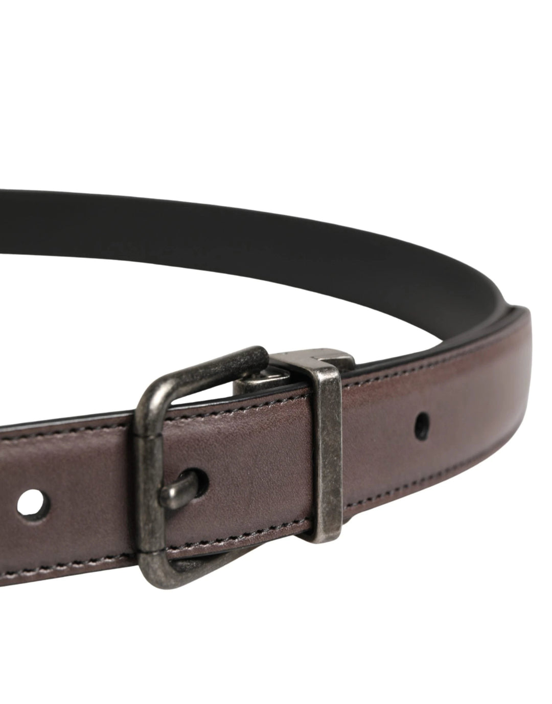 Dolce &amp; Gabbana Sample Sale Dolce &amp; Gabbana Men Brown Classic Leather Metal Buckle Belt - | Designer outlet
