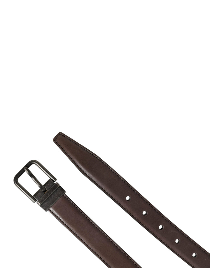 Dolce &amp; Gabbana Sample Sale Dolce &amp; Gabbana Men Brown Classic Leather Metal Buckle Belt - | Designer outlet
