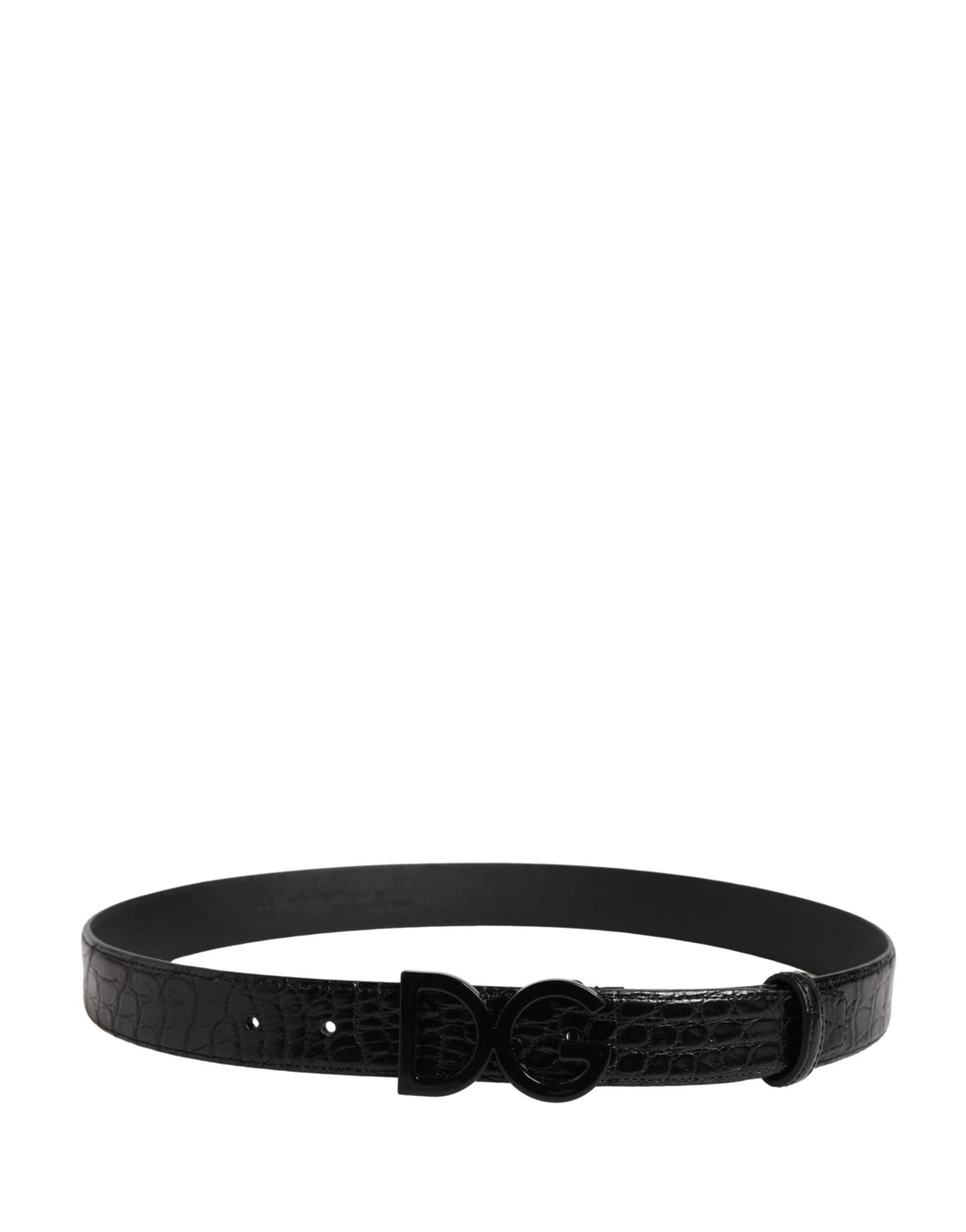 Dolce & Gabbana Sample Sale Dolce & Gabbana Men Black Exotic Leather Logo Buckle Belt - | Designer outlet