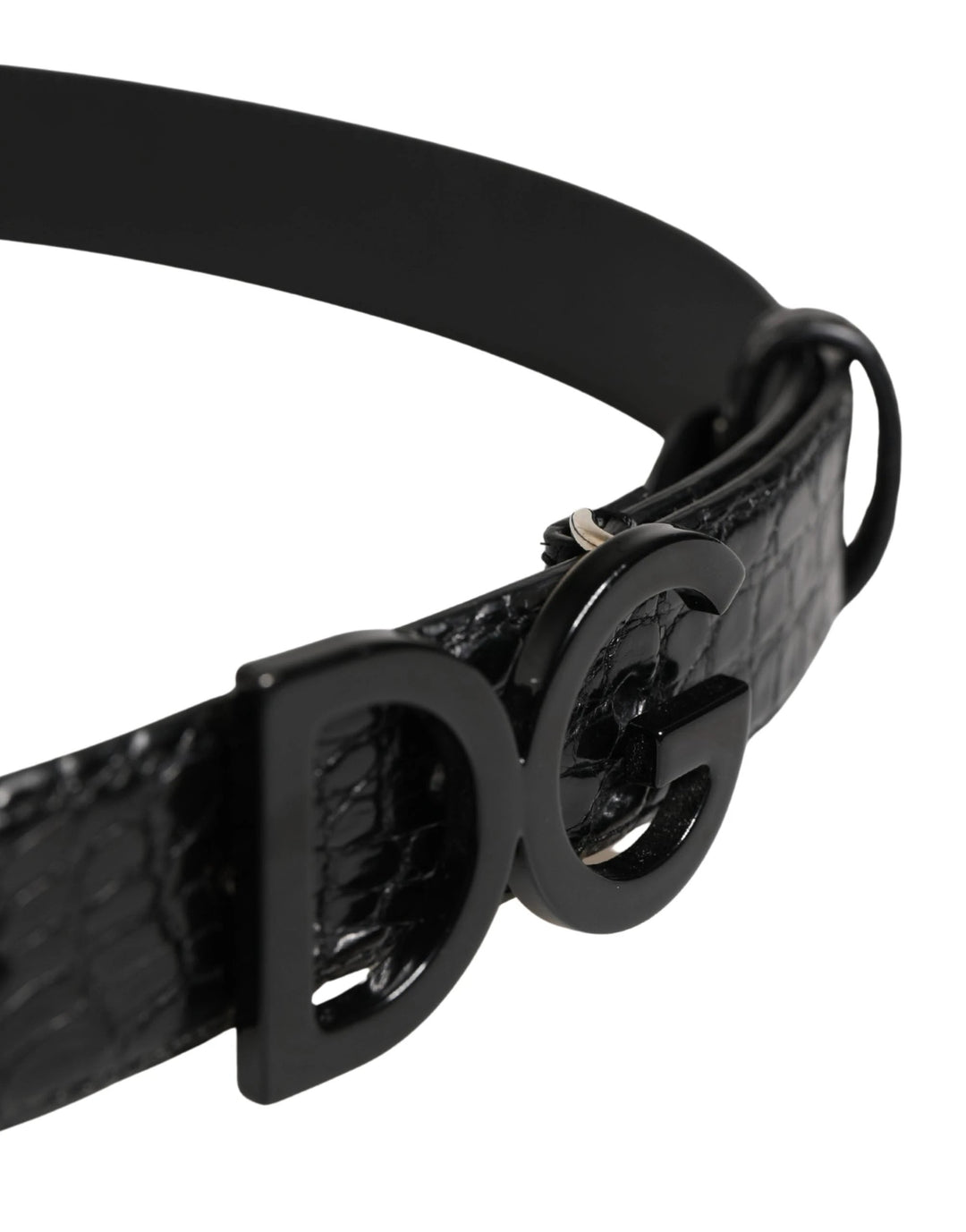 Dolce & Gabbana Sample Sale Dolce & Gabbana Men Black Exotic Leather Logo Buckle Belt - | Designer outlet