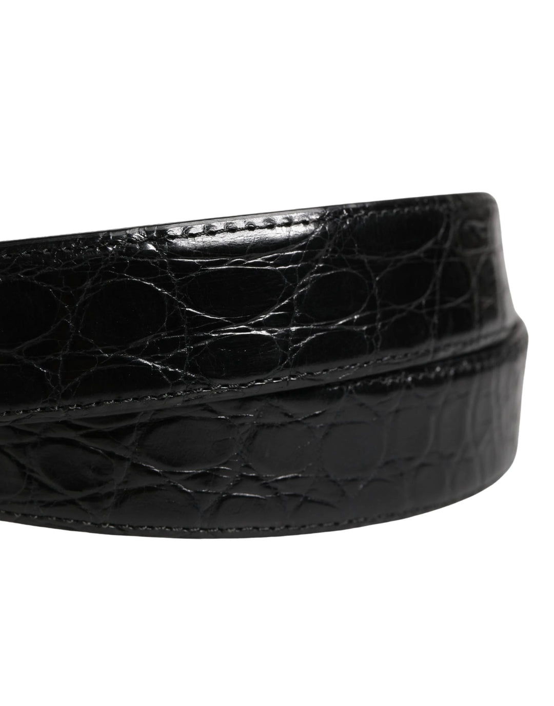 Dolce & Gabbana Sample Sale Dolce & Gabbana Men Black Exotic Leather Logo Buckle Belt - | Designer outlet