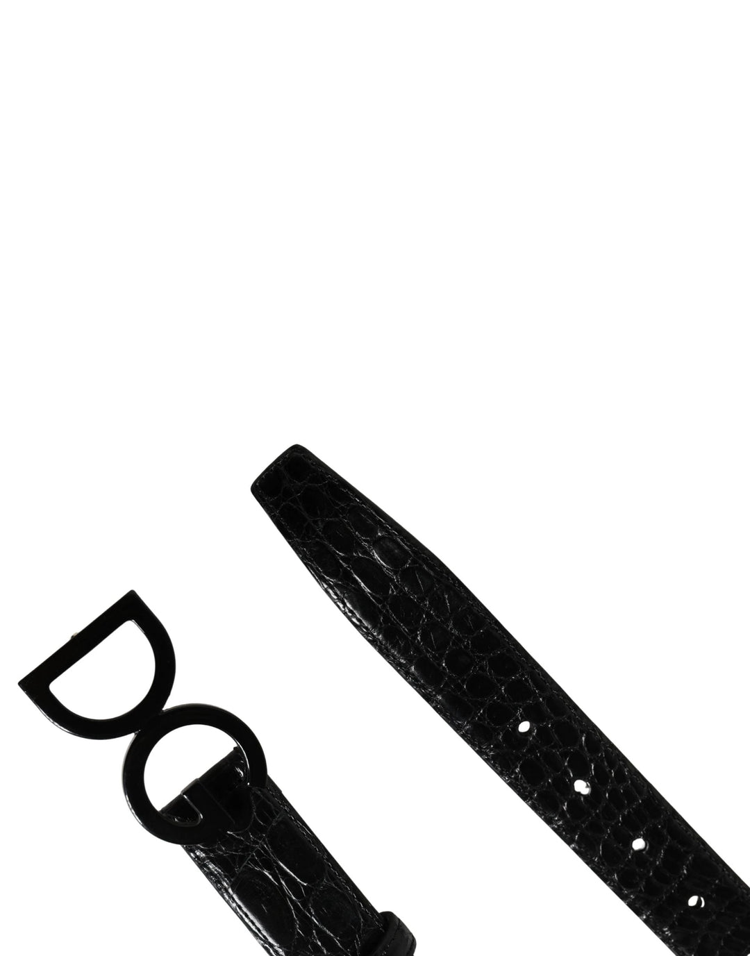 Dolce & Gabbana Sample Sale Dolce & Gabbana Men Black Exotic Leather Logo Buckle Belt - | Designer outlet