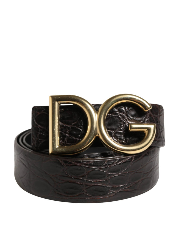Dolce &amp; Gabbana Sample Sale Dolce &amp; Gabbana Men Black Exotic Leather Logo Buckle Belt - | Designer outlet