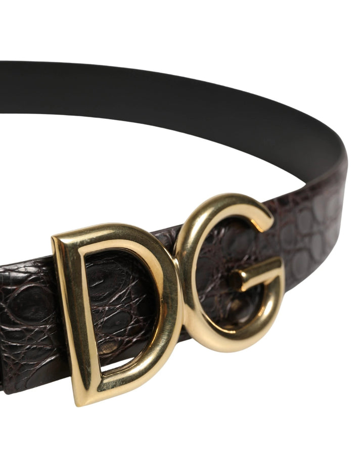 Dolce &amp; Gabbana Sample Sale Dolce &amp; Gabbana Men Black Exotic Leather Logo Buckle Belt - | Designer outlet