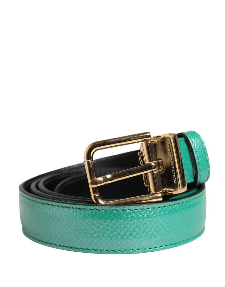 Dolce &amp; Gabbana Sample Sale Dolce &amp; Gabbana Men Green Classic Leather Metal Buckle Belt - | Designer outlet