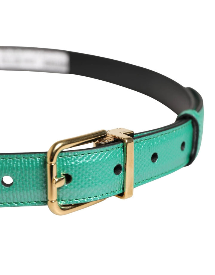 Dolce &amp; Gabbana Sample Sale Dolce &amp; Gabbana Men Green Classic Leather Metal Buckle Belt - | Designer outlet