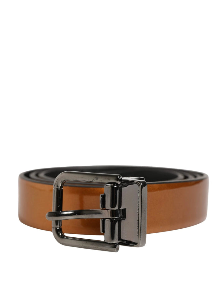 Dolce &amp; Gabbana Sample Sale Dolce &amp; Gabbana Men Brown Classic Leather Metal Buckle Belt - | Designer outlet