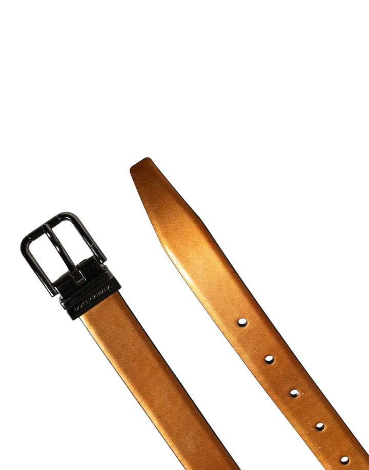 Dolce &amp; Gabbana Sample Sale Dolce &amp; Gabbana Men Brown Classic Leather Metal Buckle Belt - | Designer outlet