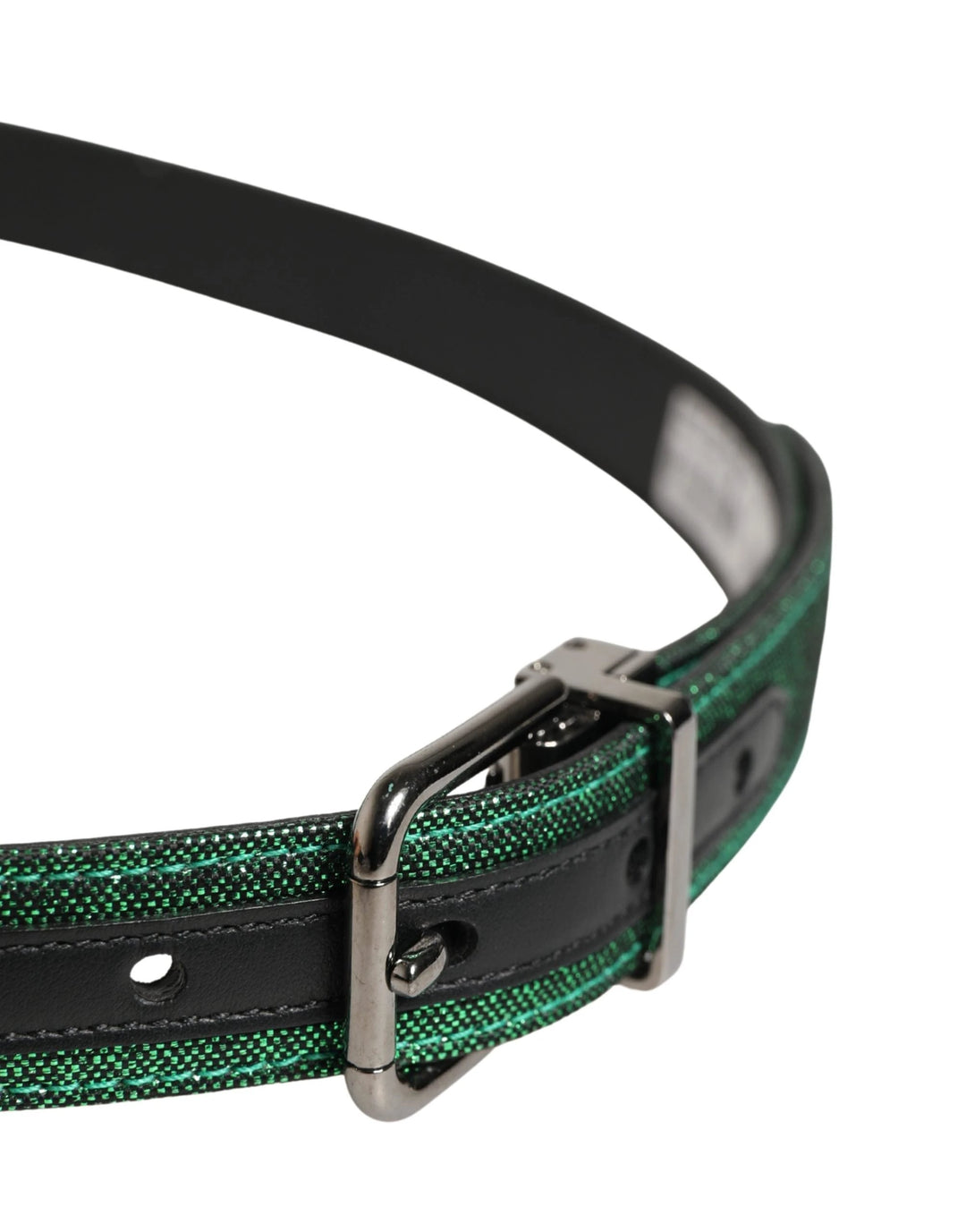 Dolce &amp; Gabbana Sample Sale Dolce &amp; Gabbana Men Green Lurex Polyester Metal Buckle Belt - | Designer outlet