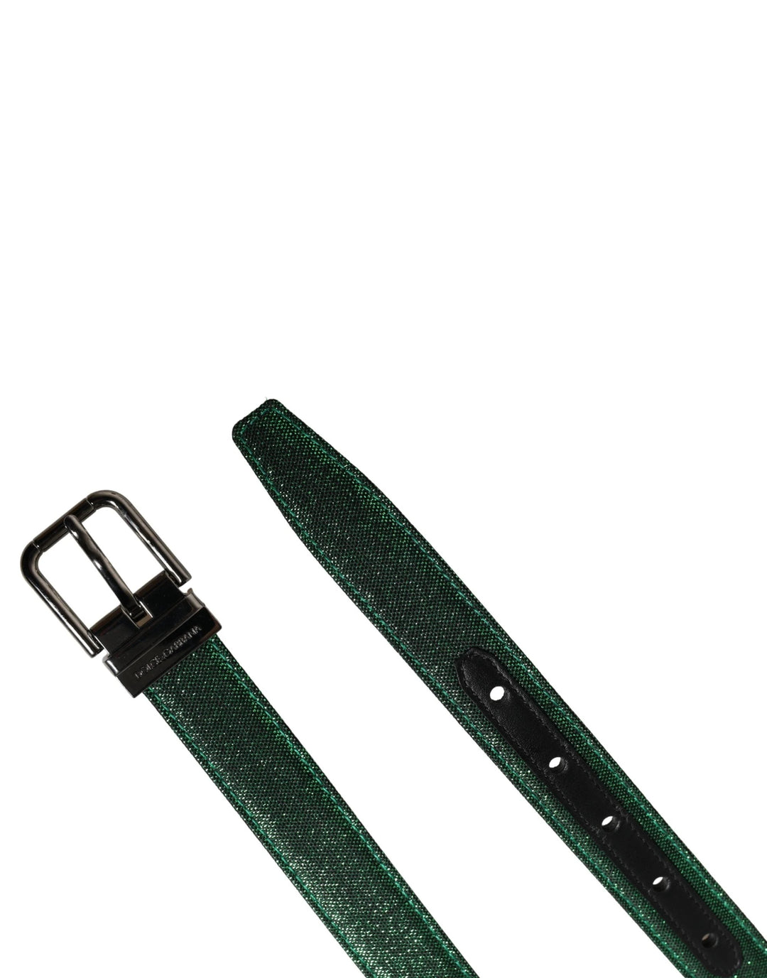 Dolce &amp; Gabbana Sample Sale Dolce &amp; Gabbana Men Green Lurex Polyester Metal Buckle Belt - | Designer outlet