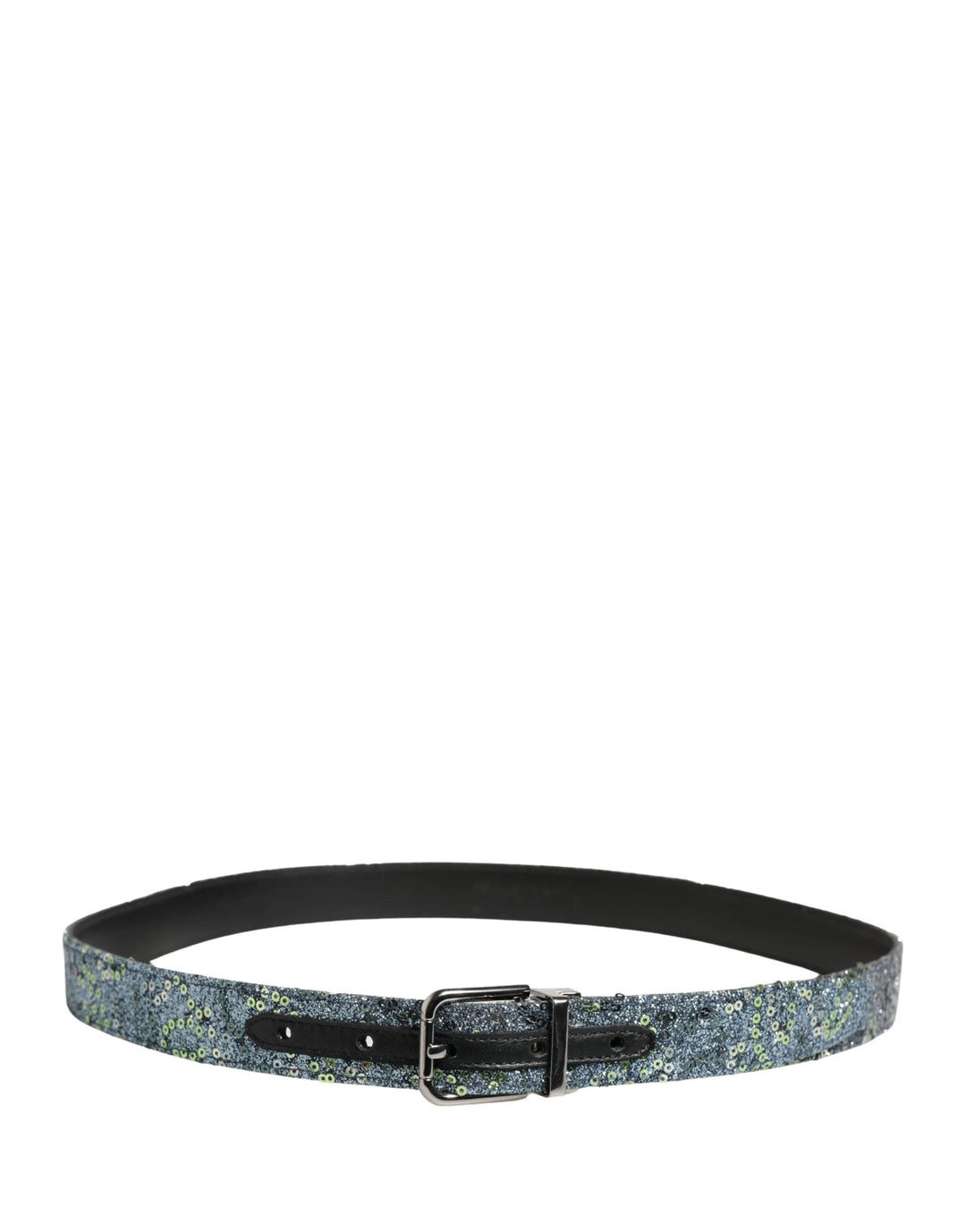 Dolce &amp; Gabbana Sample Sale Dolce &amp; Gabbana Men Multicolor Sequin Silver Metal Buckle Belt - | Designer outlet