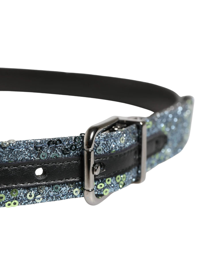 Dolce &amp; Gabbana Sample Sale Dolce &amp; Gabbana Men Multicolor Sequin Silver Metal Buckle Belt - | Designer outlet