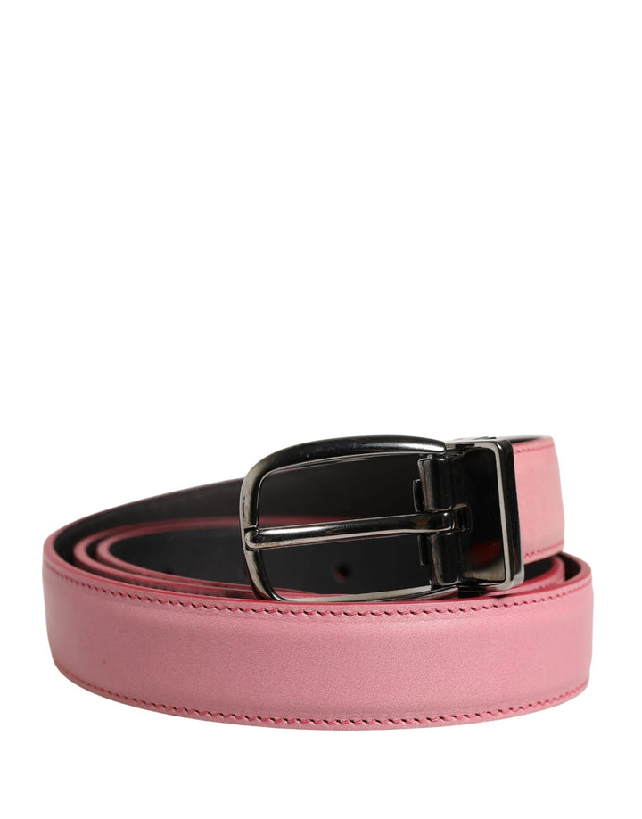 Dolce &amp; Gabbana Sample Sale Dolce &amp; Gabbana Men Pink Classic Leather Metal Buckle Belt - | Designer outlet