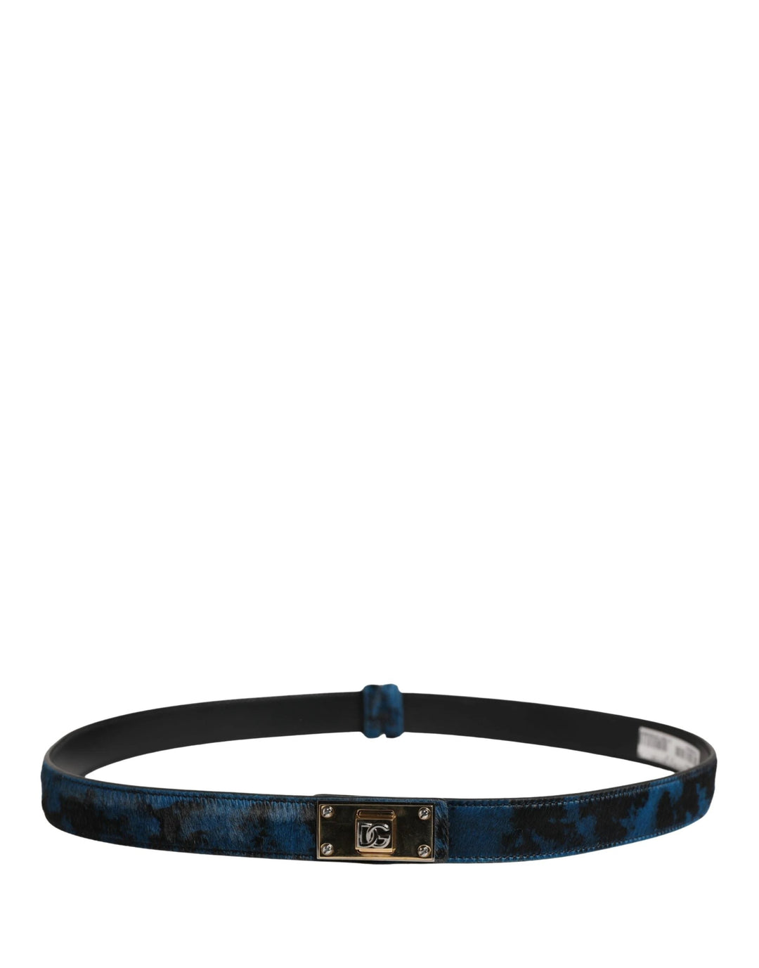 Dolce &amp; Gabbana Sample Sale Dolce &amp; Gabbana Men Blue Calf Leather Logo Metal Buckle Belt - | Designer outlet