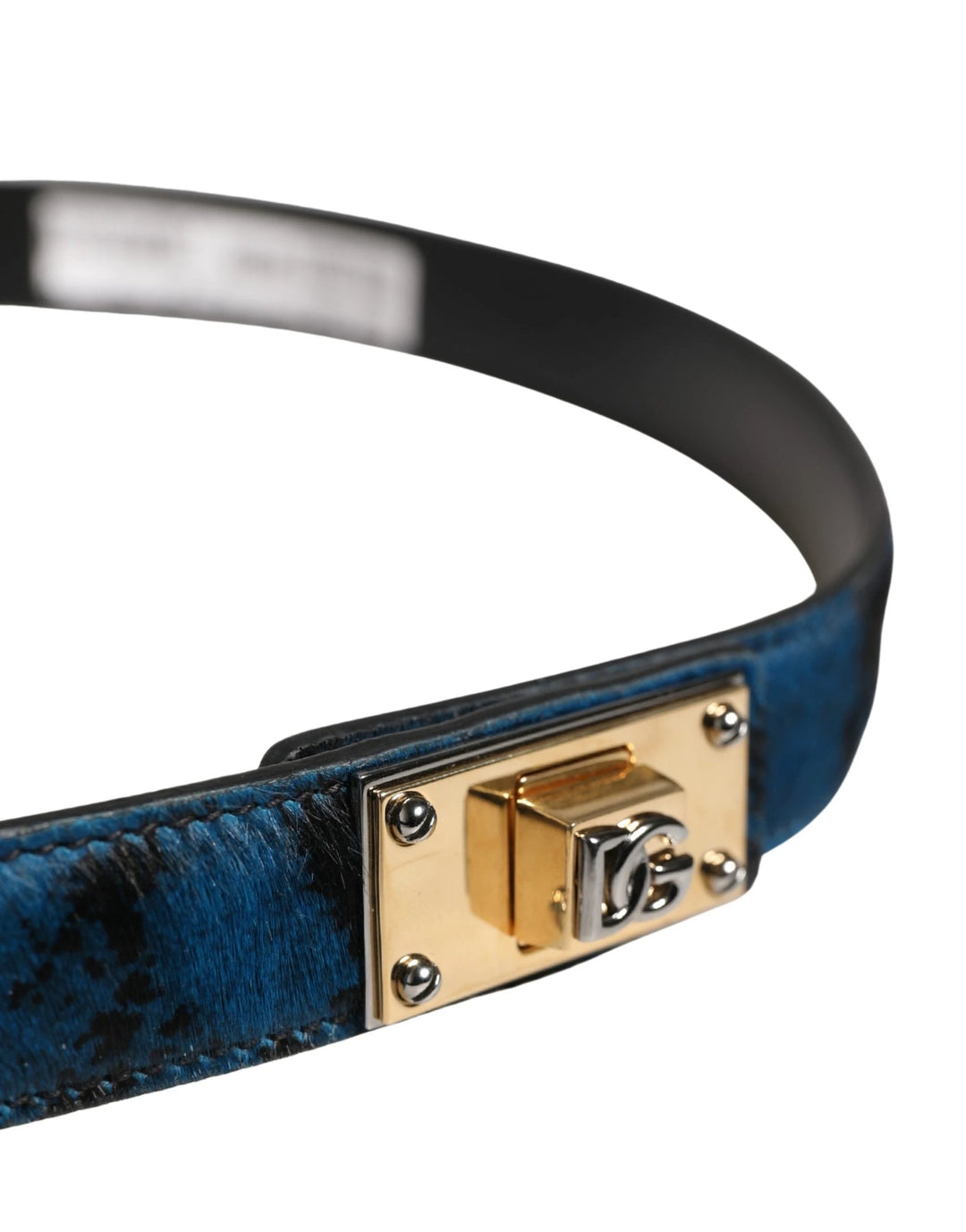 Dolce &amp; Gabbana Sample Sale Dolce &amp; Gabbana Men Blue Calf Leather Logo Metal Buckle Belt - | Designer outlet