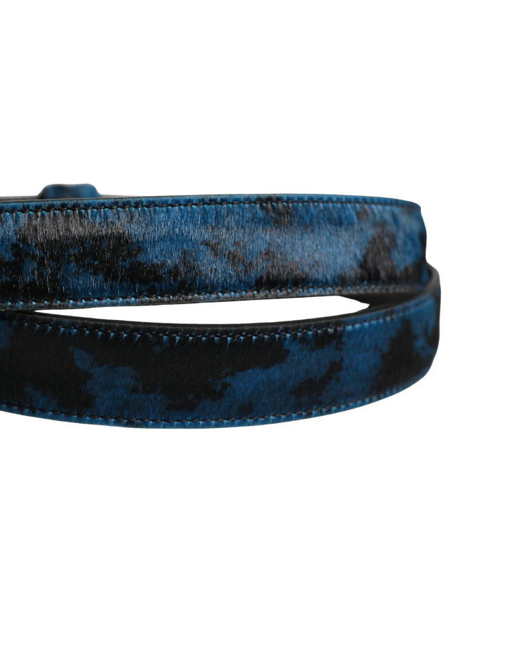 Dolce &amp; Gabbana Sample Sale Dolce &amp; Gabbana Men Blue Calf Leather Logo Metal Buckle Belt - | Designer outlet