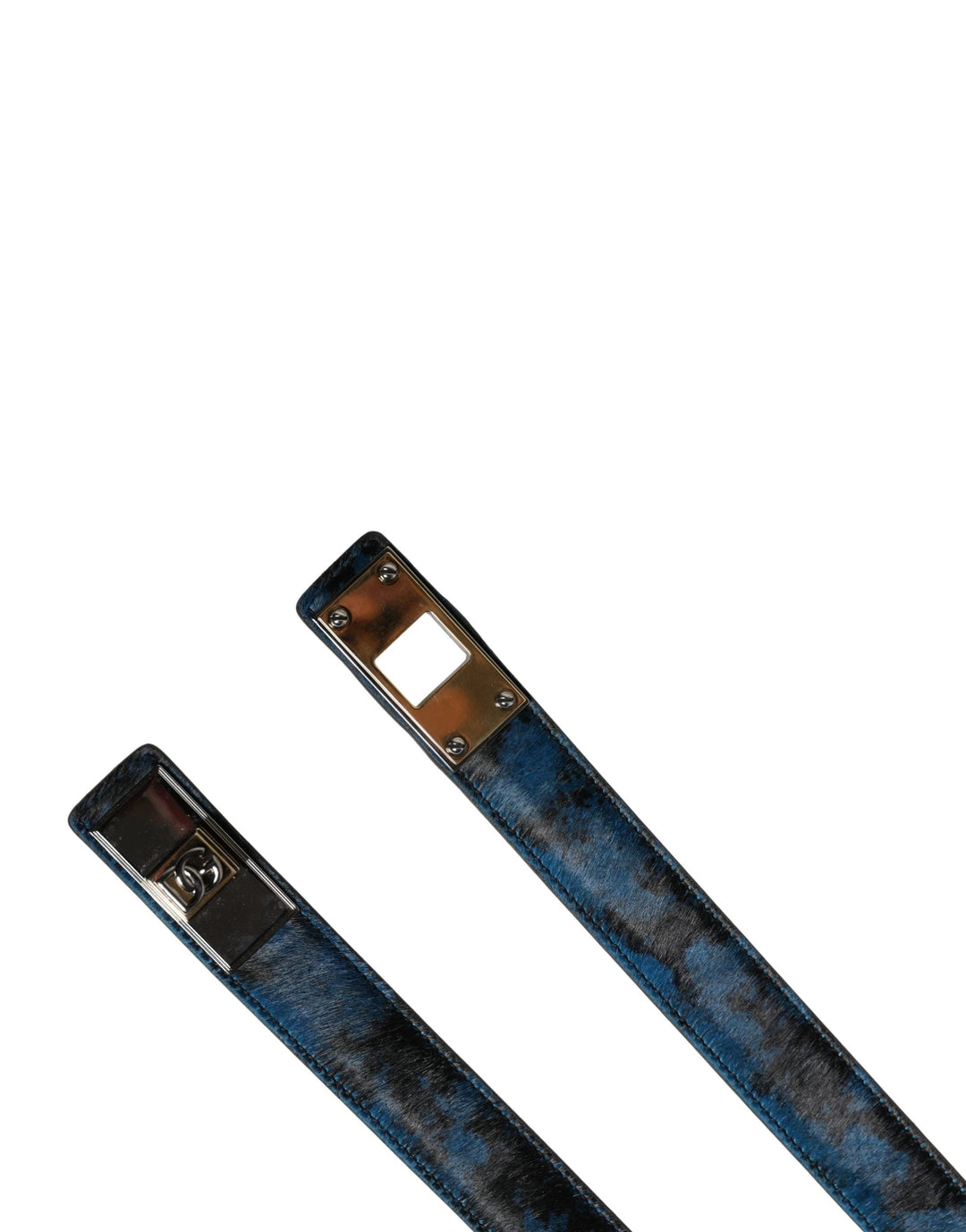 Dolce &amp; Gabbana Sample Sale Dolce &amp; Gabbana Men Blue Calf Leather Logo Metal Buckle Belt - | Designer outlet