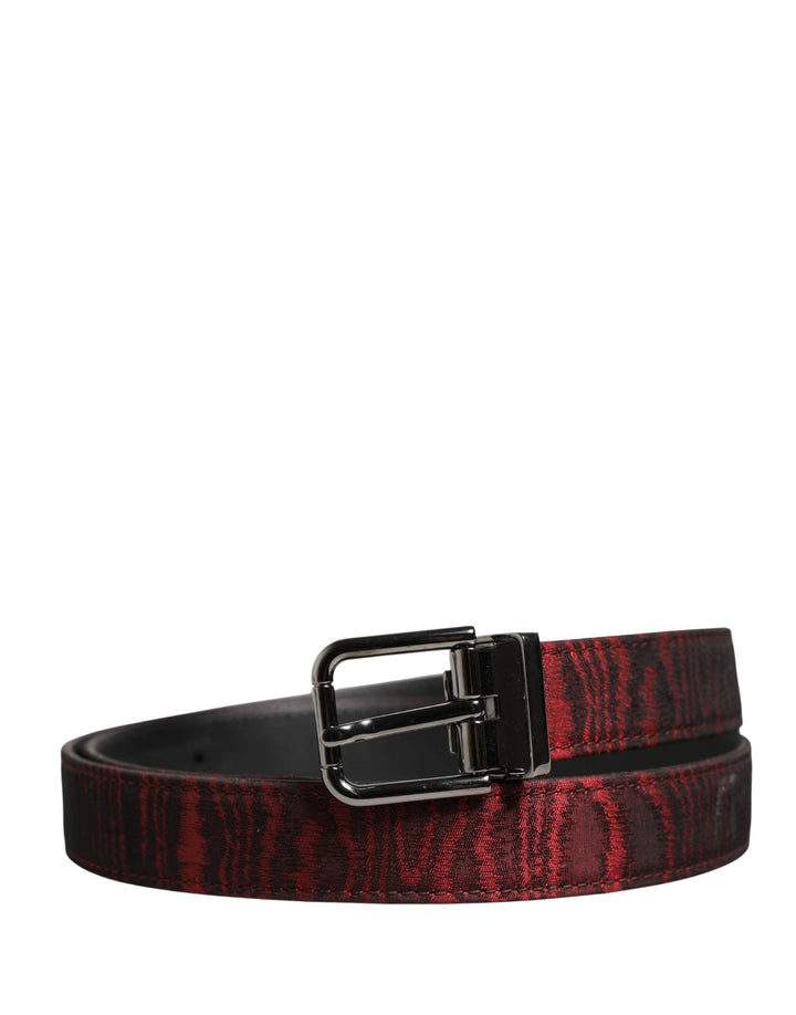 Dolce &amp; Gabbana Sample Sale Dolce &amp; Gabbana Men Red Jacquard Acetate Metal Buckle Belt - | Designer outlet