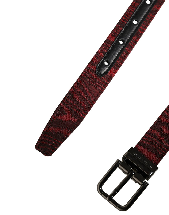 Dolce &amp; Gabbana Sample Sale Dolce &amp; Gabbana Men Red Jacquard Acetate Metal Buckle Belt - | Designer outlet