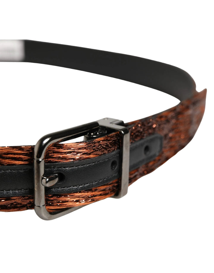 Dolce &amp; Gabbana Sample Sale Dolce &amp; Gabbana Men Brown Classic Polyester Metal Buckle Belt - | Designer outlet