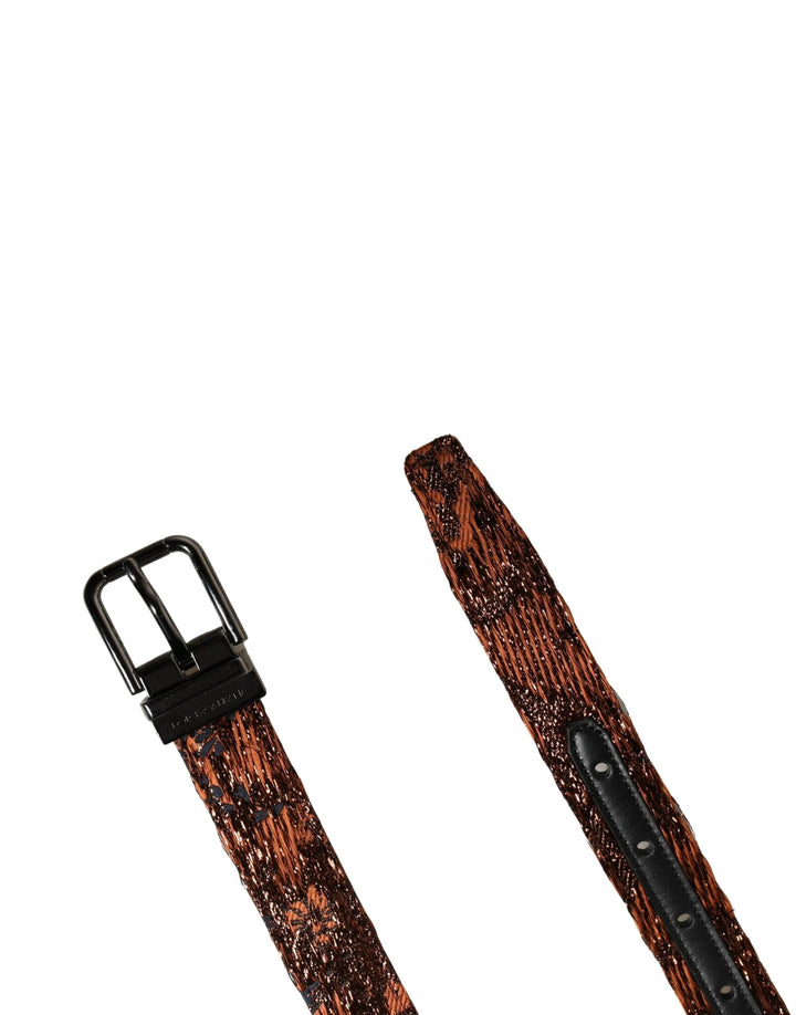 Dolce &amp; Gabbana Sample Sale Dolce &amp; Gabbana Men Brown Classic Polyester Metal Buckle Belt - | Designer outlet
