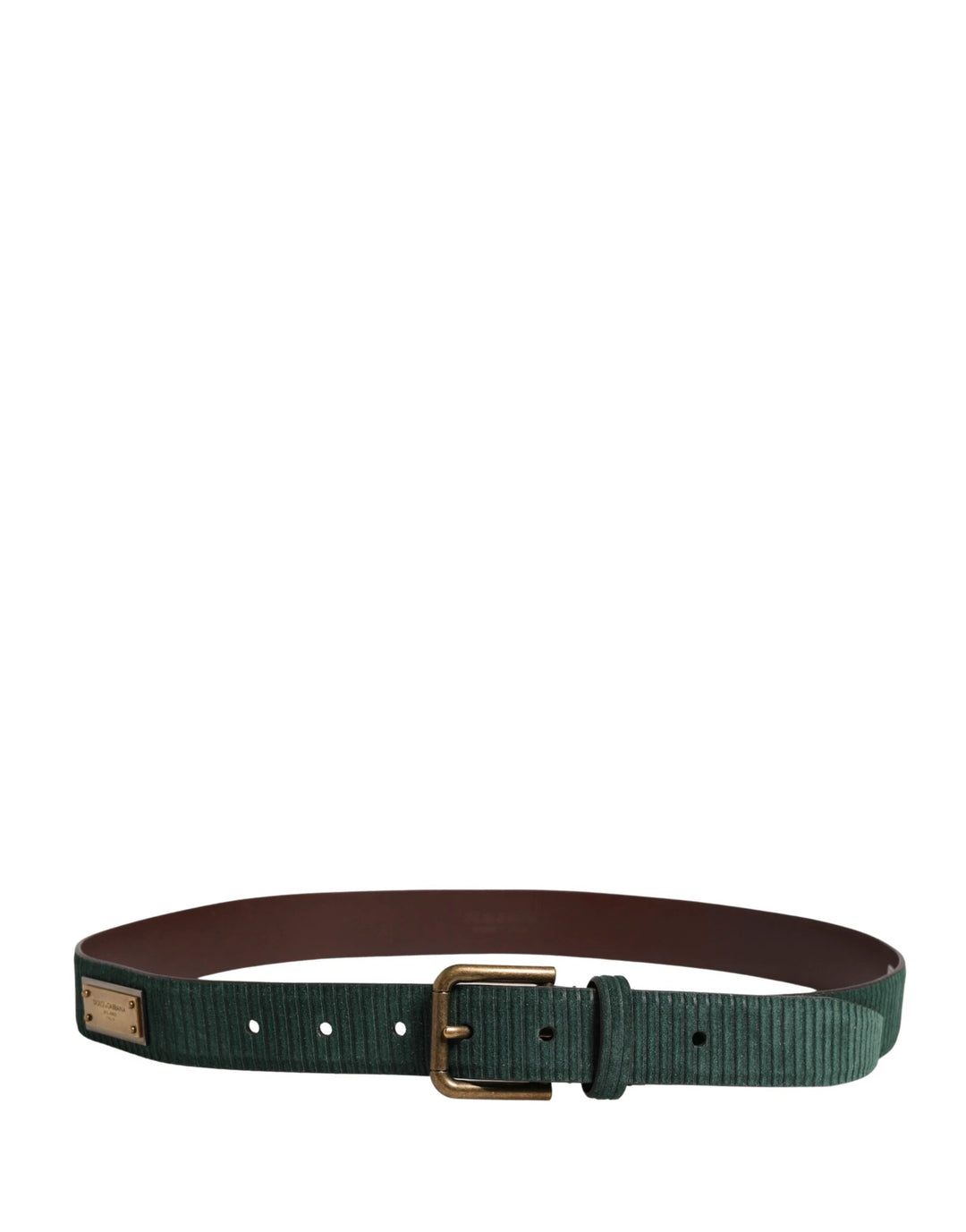 Dolce &amp; Gabbana Sample Sale Dolce &amp; Gabbana Men Green Velvet Leather Metal Buckle Belt - | Designer outlet