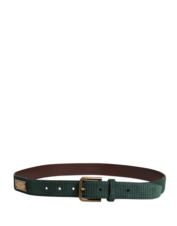 Dolce &amp; Gabbana Sample Sale Dolce &amp; Gabbana Men Green Velvet Leather Metal Buckle Belt - | Designer outlet