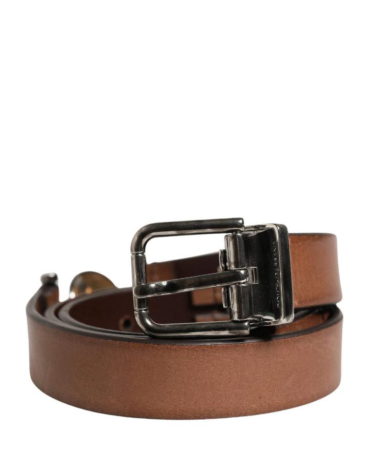 Dolce &amp; Gabbana Sample Sale Dolce &amp; Gabbana Men Brown Classic Leather Metal Buckle Belt - | Designer outlet