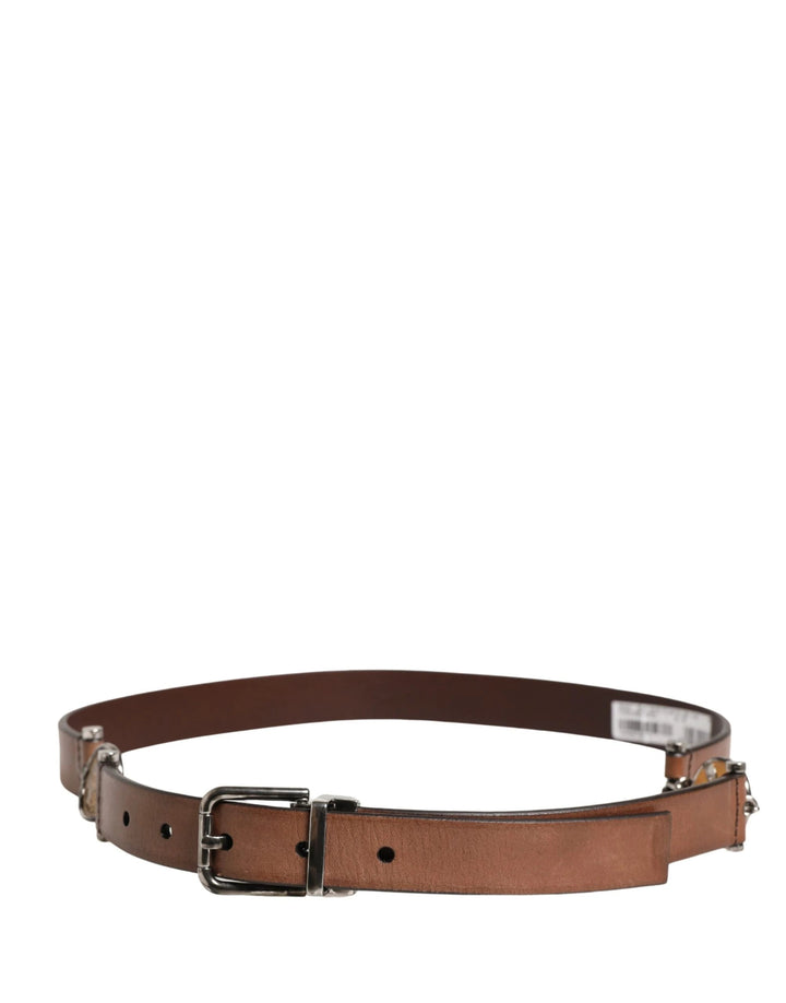 Dolce &amp; Gabbana Sample Sale Dolce &amp; Gabbana Men Brown Classic Leather Metal Buckle Belt - | Designer outlet