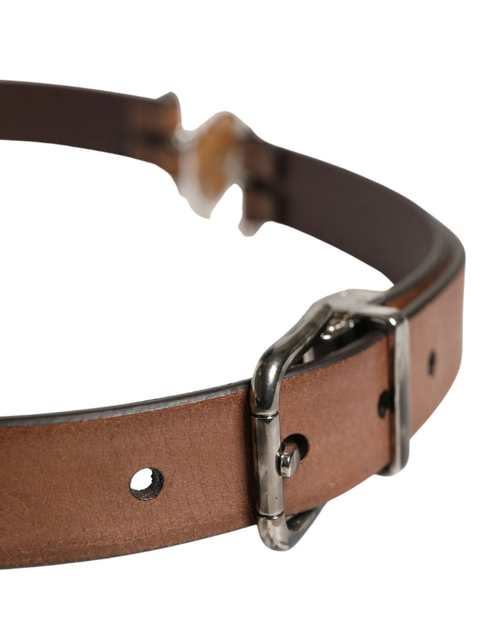 Dolce &amp; Gabbana Sample Sale Dolce &amp; Gabbana Men Brown Classic Leather Metal Buckle Belt - | Designer outlet