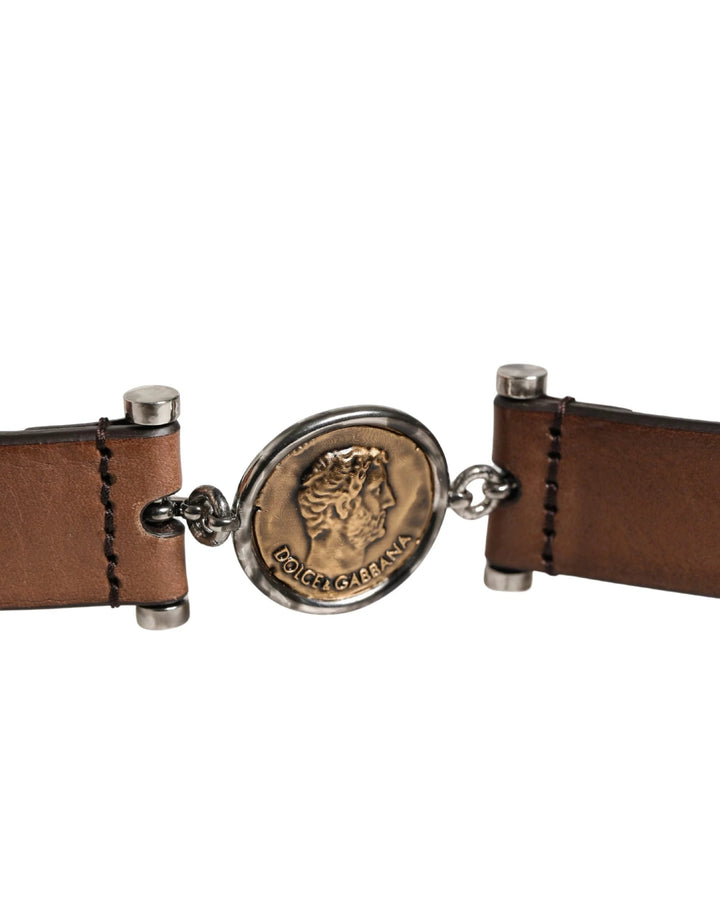 Dolce &amp; Gabbana Sample Sale Dolce &amp; Gabbana Men Brown Classic Leather Metal Buckle Belt - | Designer outlet