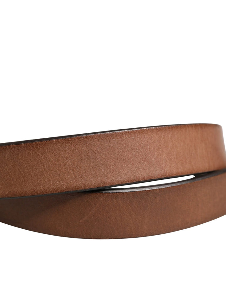 Dolce &amp; Gabbana Sample Sale Dolce &amp; Gabbana Men Brown Classic Leather Metal Buckle Belt - | Designer outlet