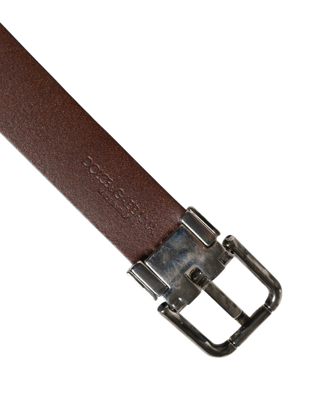 Dolce &amp; Gabbana Sample Sale Dolce &amp; Gabbana Men Brown Classic Leather Metal Buckle Belt - | Designer outlet