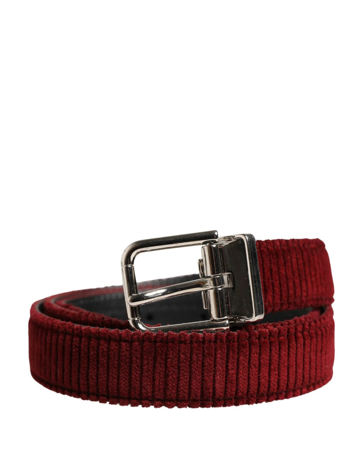 Dolce &amp; Gabbana Sample Sale Dolce &amp; Gabbana Men Red Velvet Leather Metal Buckle Belt - | Designer outlet
