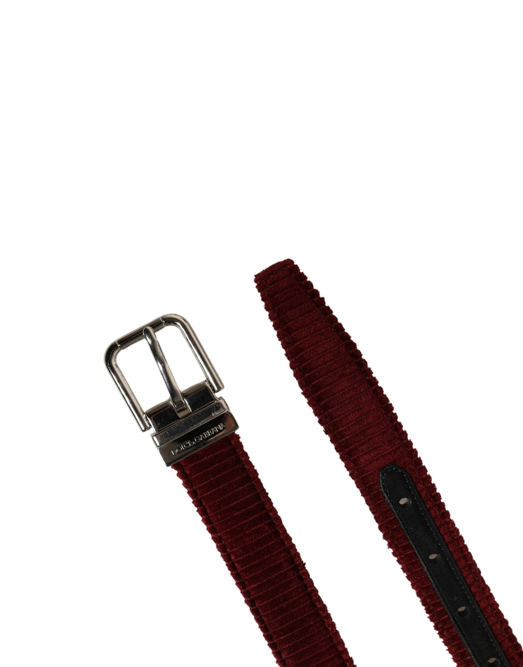 Dolce &amp; Gabbana Sample Sale Dolce &amp; Gabbana Men Red Velvet Leather Metal Buckle Belt - | Designer outlet