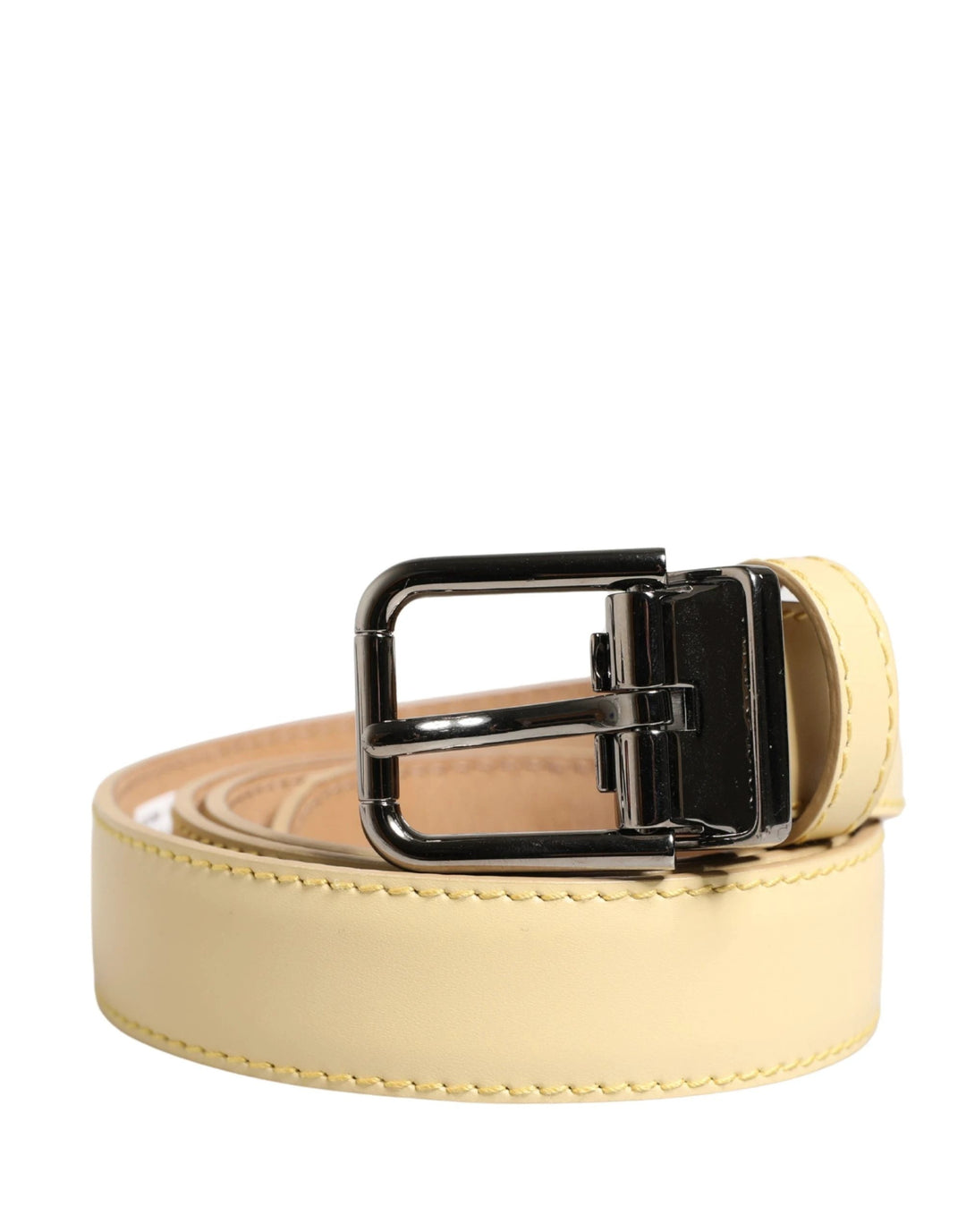 Dolce &amp; Gabbana Sample Sale Dolce &amp; Gabbana Men Yellow Classic Leather Metal Buckle Belt - | Designer outlet