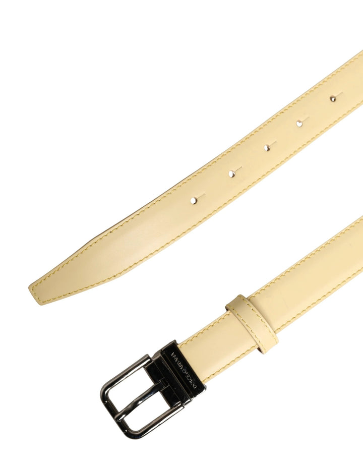 Dolce &amp; Gabbana Sample Sale Dolce &amp; Gabbana Men Yellow Classic Leather Metal Buckle Belt - | Designer outlet