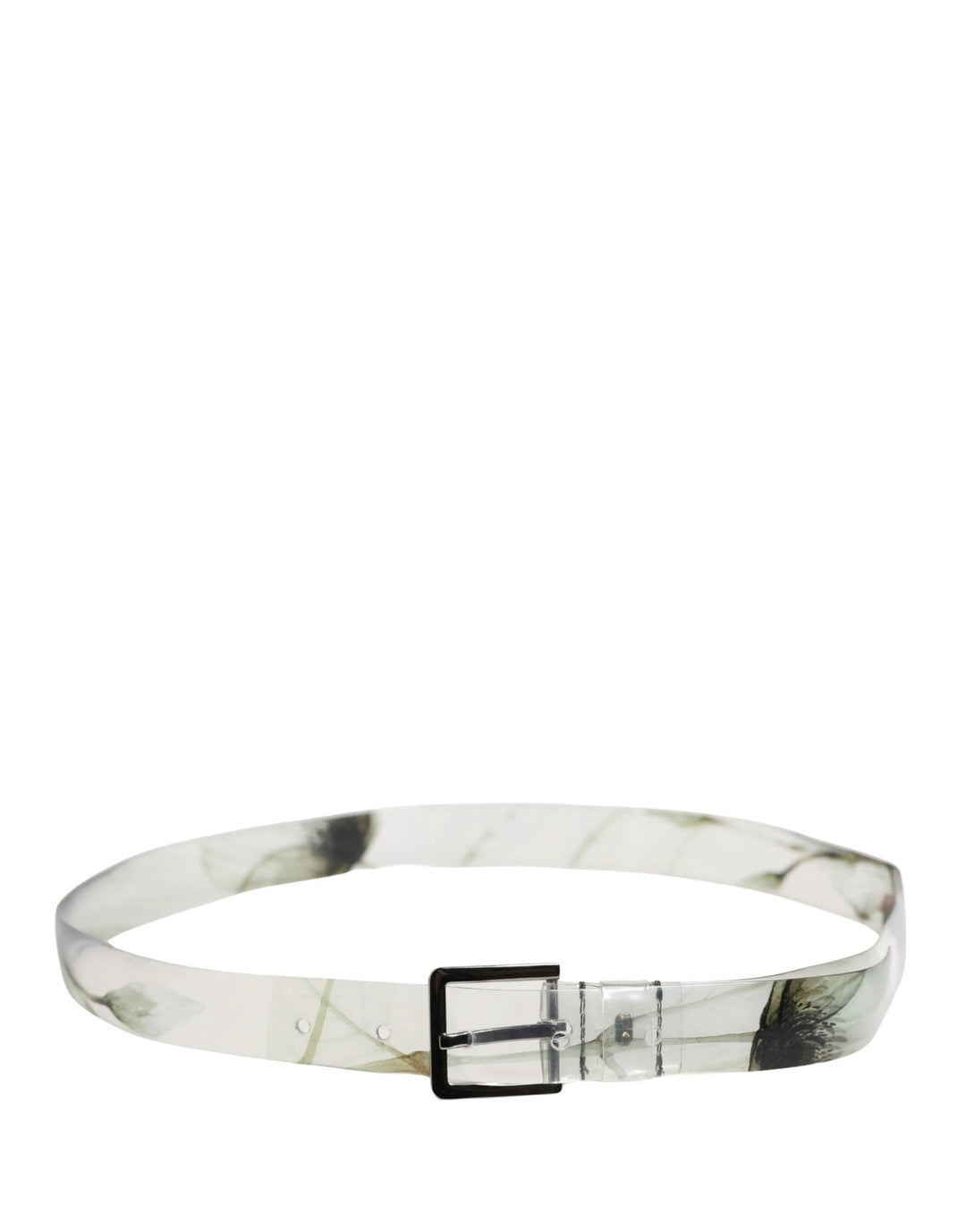 Dolce &amp; Gabbana Sample Sale Dolce &amp; Gabbana Men White Floral PVC Silver Metal Buckle Belt - | Designer outlet