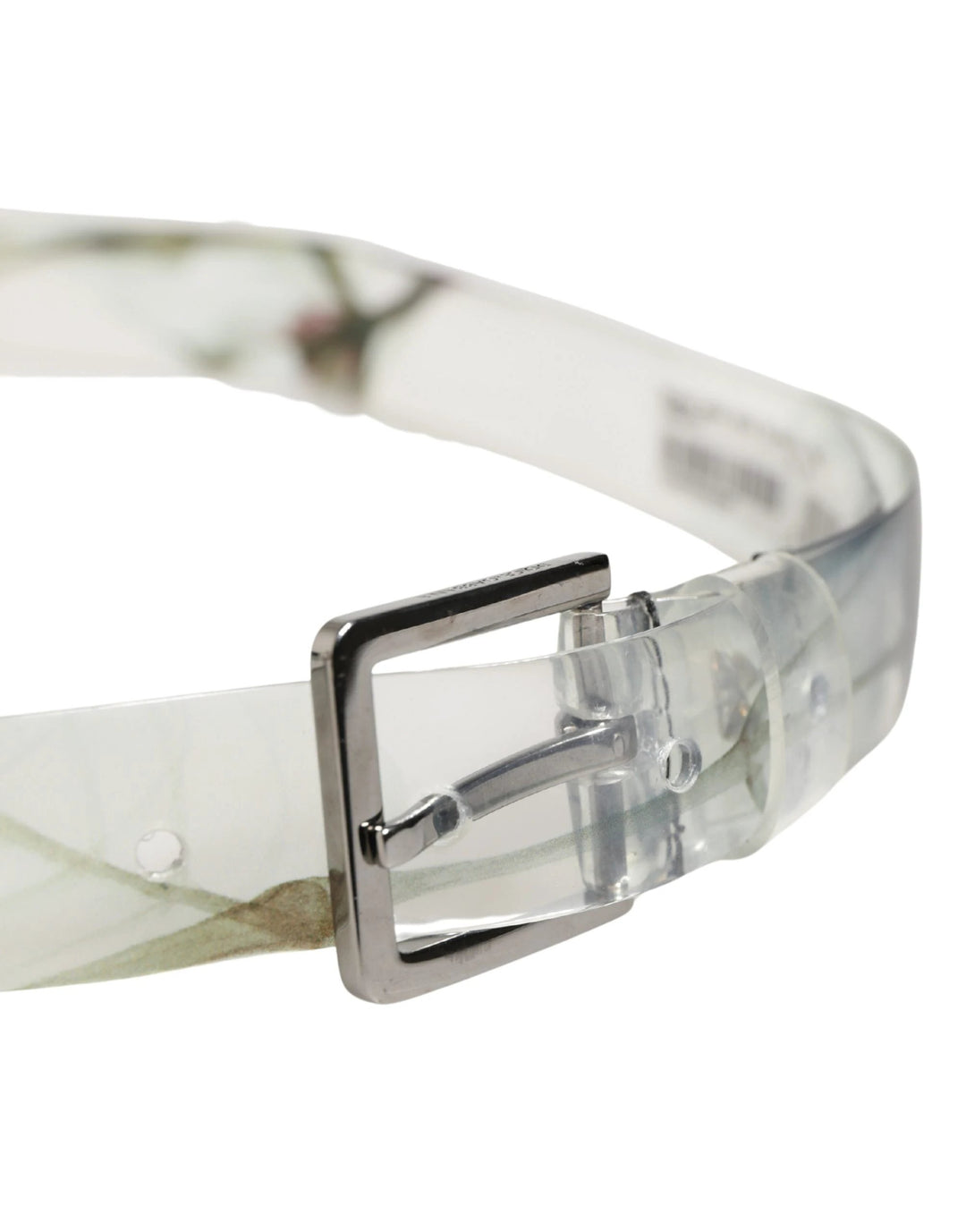 Dolce &amp; Gabbana Sample Sale Dolce &amp; Gabbana Men White Floral PVC Silver Metal Buckle Belt - | Designer outlet