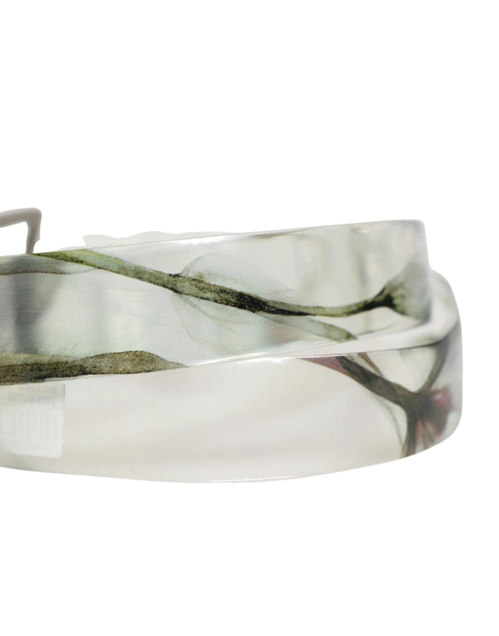 Dolce &amp; Gabbana Sample Sale Dolce &amp; Gabbana Men White Floral PVC Silver Metal Buckle Belt - | Designer outlet